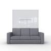 Półkotapczan z sofą INVENTO 160V b./biały połysk z LED