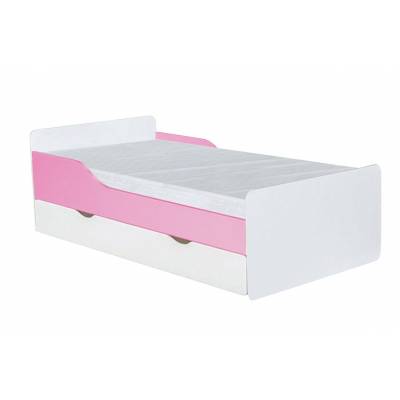 Łóżko z materacem i szufladą Tomcio różowe