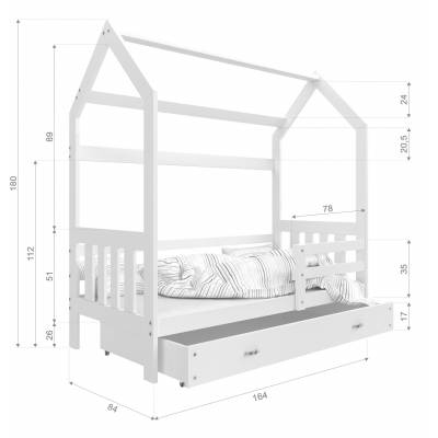 Łóżko domek Polo II (160 cm) - wymiary