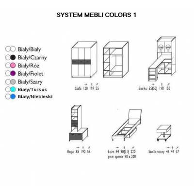 Łóżko Colors 1 - dostępne elementy